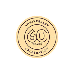 60 Years anniversary label illustration template design