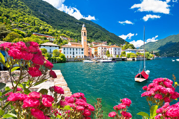 Laglio. Idyllic town of Laglio and Como lake waterfront view