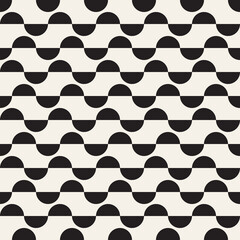 Vector seamless pattern. Repeating geometric abstract elements. Stylish monochrome background design.