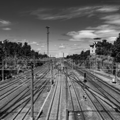 black and white railroads