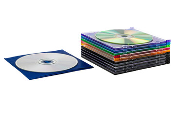 Fototapeta premium Compact Discs Over White Background. 