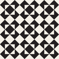 Vector seamless pattern. Repeating geometric abstract elements. Stylish monochrome background design.