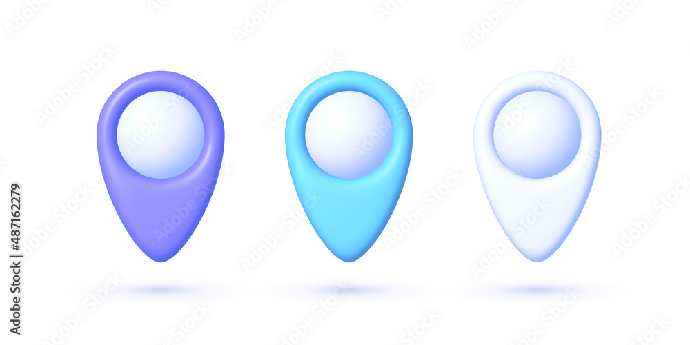 Poster map mark 3d, great design for any purposes. realistic isolated vector. map marker pointer icon set. 
