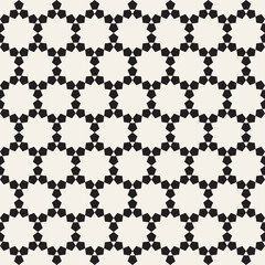 Vector seamless pattern. Repeating geometric abstract elements. Stylish monochrome background design.