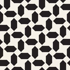 Vector seamless pattern. Repeating geometric elements. Stylish monochrome background design.