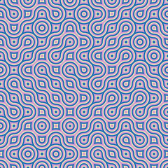 Trippy Groovy Funky Retro Midcentury Modern Geometric Truchet Tiles Abstract Digital Seamless Pattern