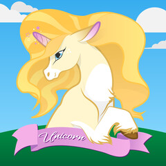 Illustration of a cute unicorn