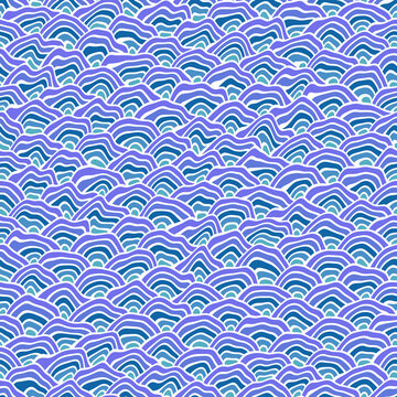 Funky Colorful Squiggly Trippy Seigaihai Abstract Digital Seamless Background