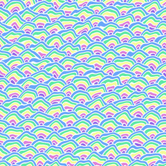 Funky Colorful Squiggly Trippy Seigaihai Abstract Digital Seamless Background