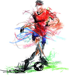 Fototapeta na wymiar Color vector illustration of soccer