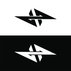 Creative, simple and elegant Initial letter DP lightning logo template in flat design monogram illustration