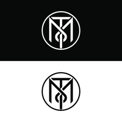 Creative, simple and elegant Initial letter TM or MT industry logo template in flat design monogram illustration