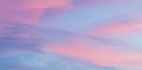 Beautiful soft pastel long panorama clouds sky background
