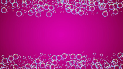 Soap cleaning foam background. Shampoo bubbles and suds. Blue Aqua fizz and splash. Realistic water frame and border. 3d vector illustration template. colorful liquid soap cleaning.