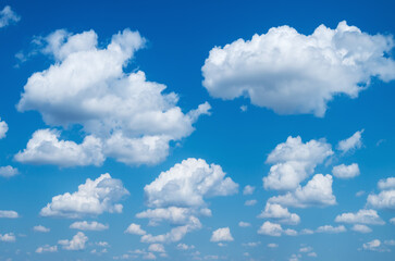 Fototapeta na wymiar Cloudy sky. View of cumulus clouds