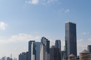 Fototapeta na wymiar Long Island City Queens Skyline with Glass Modern Skyscrapers in New York City