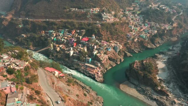Aerial view of Rishikesh township