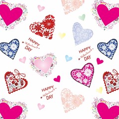 holiday pattern colored hearts for valentine's day