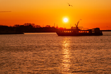 View of Artillery bay on sunset. Sevastopol, Crimea