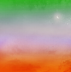 Romantic sunset sky as natural background