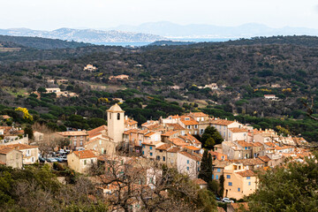 Obraz premium the perched village of Ramatuelle, in Provence