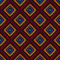 concept fabric geometric ethnic oriental seamless pattern traditional Design for rug background,carpet,wallpaper.clothing,wrapping,Batik fabric, illustration.embroidery style.