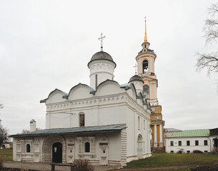 Suzdal, Russia - Rizopolozhensky convent and St. Euphrosyne Venerable bell tower.
