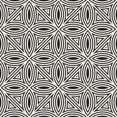 Vector seamless pattern. Repeating geometric abstract elements. Stylish monochrome background design.