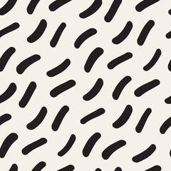 Vector seamless pattern. Repeating geometric abstract elements. Stylish monochrome background design.