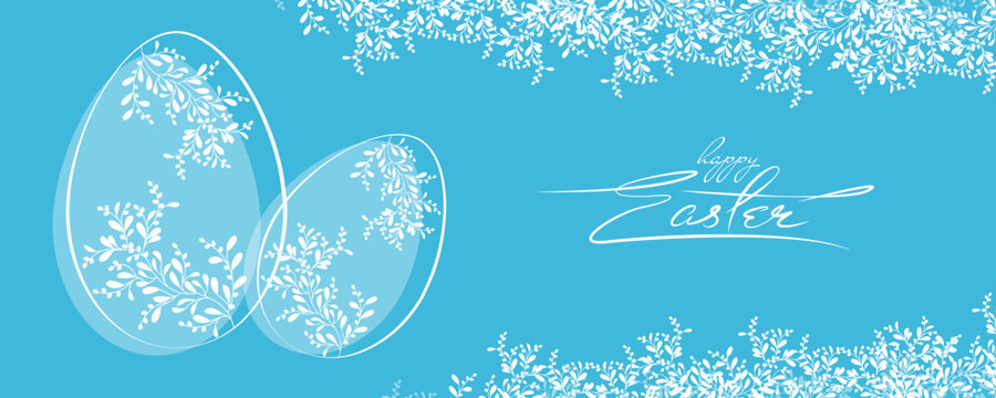 Easter banner with stylized eggs 
