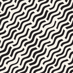 Vector seamless pattern. Repeating geometric abstract elements. Stylish monochrome background design.