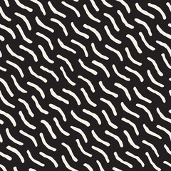 Vector seamless pattern. Repeating geometric abstract elements. Stylish monochrome background design.