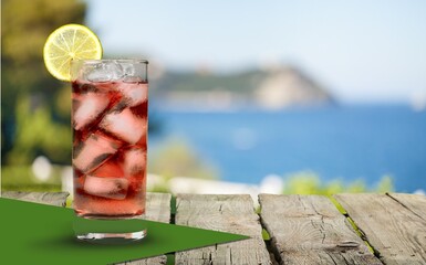 Tasty alcohol classic cocktails on the bar