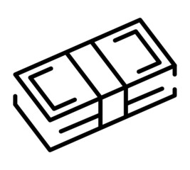 Stack of money flat icon. Dollar pictogram for web. Line stroke. Cash isolated on white background. Vector eps10
