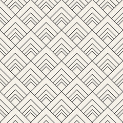 Vector seamless pattern. Repeating geometric abstract elements. Stylish monochrome background design.