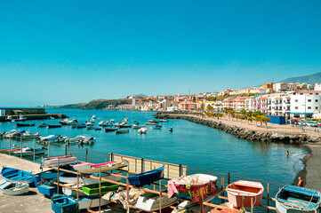 Fototapeta na wymiar Fishing village with boats. Canary Islands