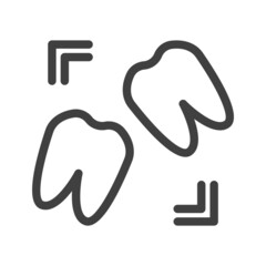 Tooth icon. A simple line drawing of tooth. Isolated vector on white background.