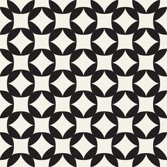 Vector seamless pattern. Repeating geometric abstract elements. Stylish monochrome background design.