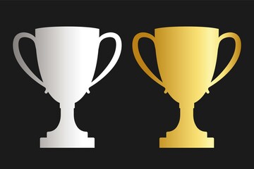 Trophy cup, award, flat style vector