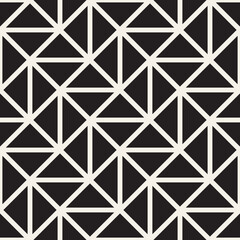Vector seamless pattern. Repeating geometric abstract elements. Stylish monochrome background design.