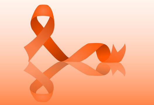 Orange Ribbon Vector Illustration For Support And Awareness Campaigns