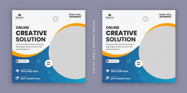 Digital marketing agency expert and corporate business flyer modern square social media post banner template