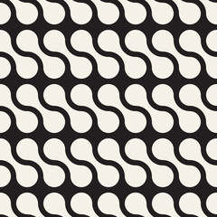 Vector seamless pattern. Repeating geometric abstract elements. Stylish monochrome background design.
