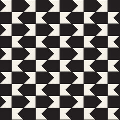 Vector seamless pattern. Repeating geometric abstract elements. Stylish monochrome background design.