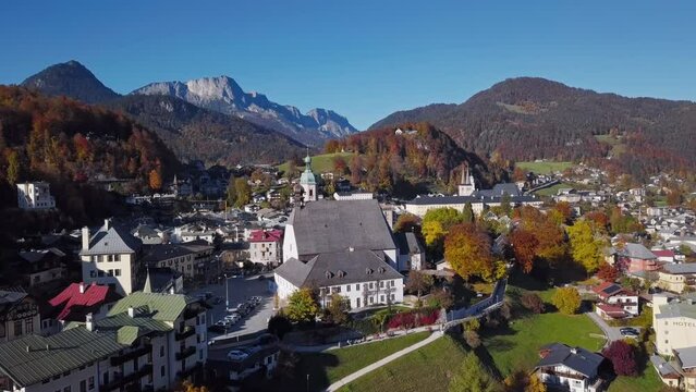 Aerial of Berchtesgaden, Bavaria, Germany