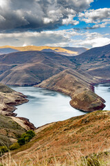 Travel to Lesotho. A view of Katse Dam Lake.