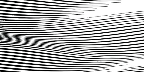 Swirled and curled stripes and brush strokes texture. Marble or acrylic atrwork imitation. Cool and swirly background. Abstract vector illustration. Black isolated on white. EPS10
