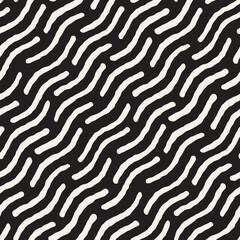 Vector seamless pattern. Repeating geometric abstract elements. Stylish monochrome background design.