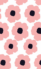 Retro Oversized flower seamless pattern for textile printing, wallpaper, postcard