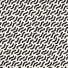 Vector seamless pattern. Repeating geometric abstract elements. Stylish monochrome background design.